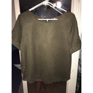 Olive green suede shirt